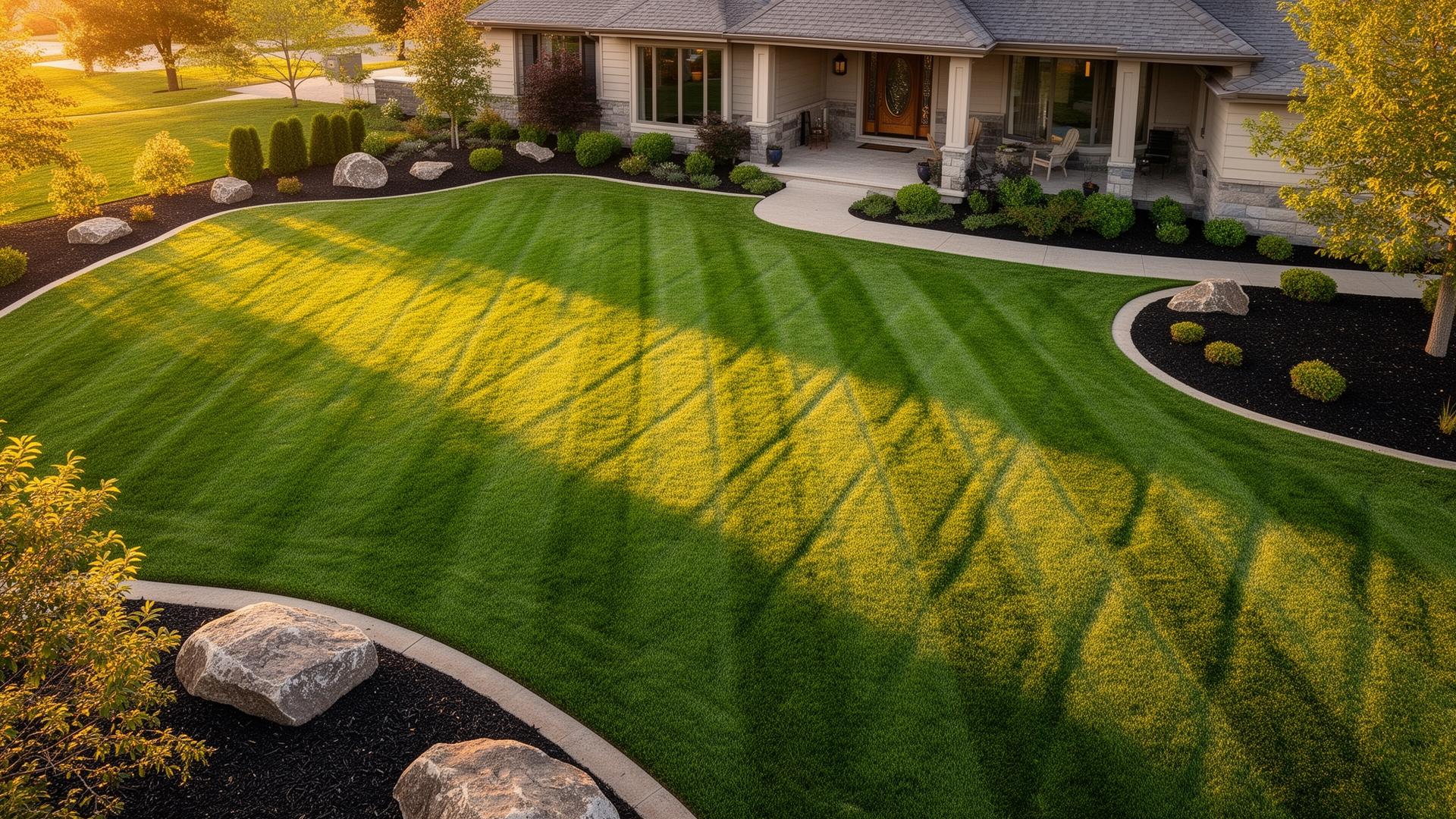 Beautifully manicured lawn